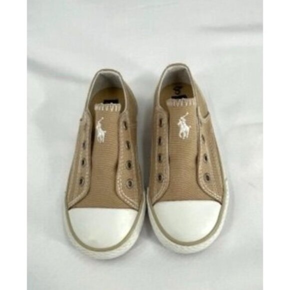 Polo by Ralph Lauren Kids Slip On Sneakers Size 8 Tan - Picture 1 of 10